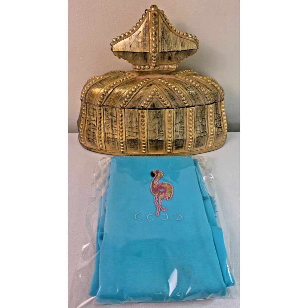 Vintage QUACKER FACTORY Sky Blue Sequin Beaded Flamingo T-Shirt Maxi Dress 2X - Picture 12 of 12